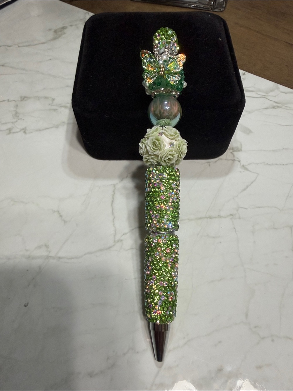 Green Crystal Butterfly Ballpoint Pen